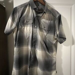 Kuhl Men's Gray Plaid Shortsleeve Shirt